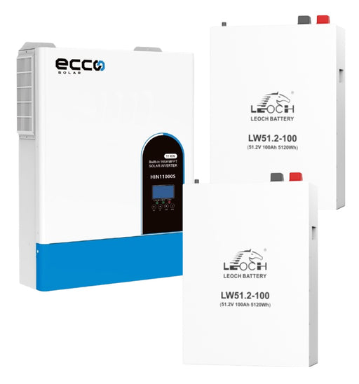 11KVA Ecco Solar Inverter Combo 2 X 5.12 KWH 100AH Lithium Solar Batteries - MacSell Solar Outlet
