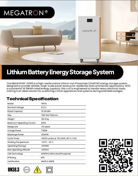 12KVA Hybrid Inverter Plus 14.3KWH Lithium Battery and 8X 620w JA Solar Panel Combo