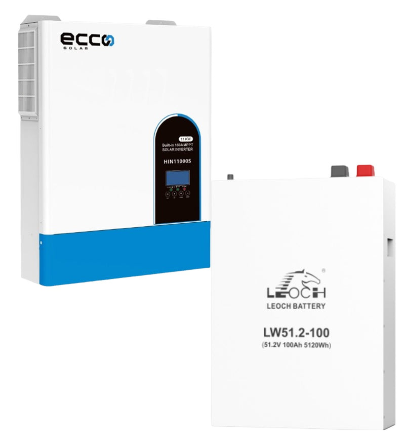 6.2KVA Ecco Solar Inverter and Battery Combo 51.2V 5.12 KWH Lithium Battery - MacSell Solar Outlet
