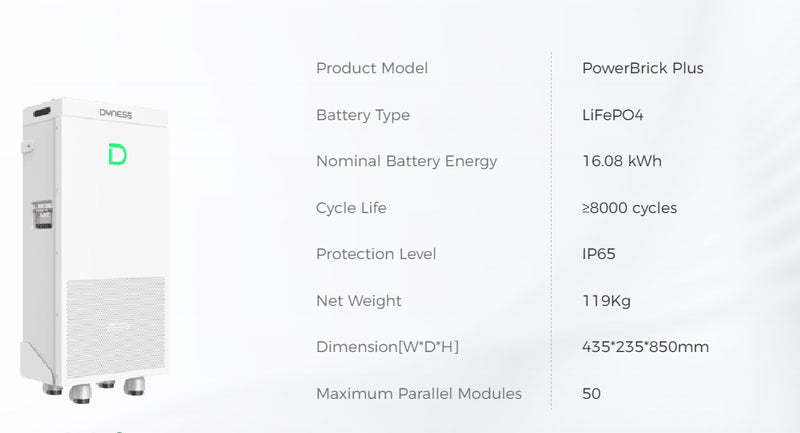 DYNESS PowerBrick Plus 16.076kWh LV Lithium Battery IP65