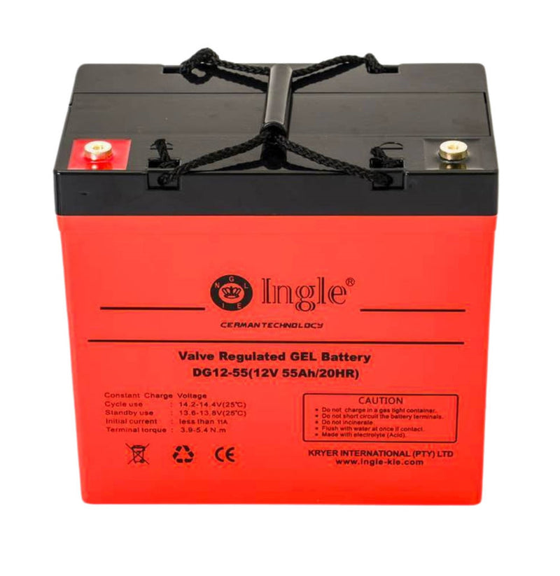 Deep Cycle Gel Battery 55AH 12v INGLE