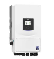 Deye 8KW hybrid solar inverter with two Dyness 5.12KWh lithium batteries and six 620W JA solar panels, installed outdoors.