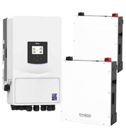 Deye 8KW solar inverter with two Dyness 5.12KWh lithium batteries and six JA Solar 620W panels for renewable energy.