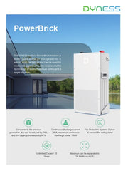 Dyness 14.3KW lithium-ion battery power brick by MacSell Solar Outlet, showing the sleek rectangular battery unit with connection ports