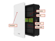 Dyness Lithium Battery Powerbox Pro 10.24kWh with internal components and connection ports, used for portable energy storage.
