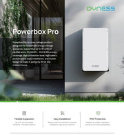 Dyness Lithium Battery Powerbox Pro 10.24kWh for energy storage, featuring multiple connection ports and compact design.