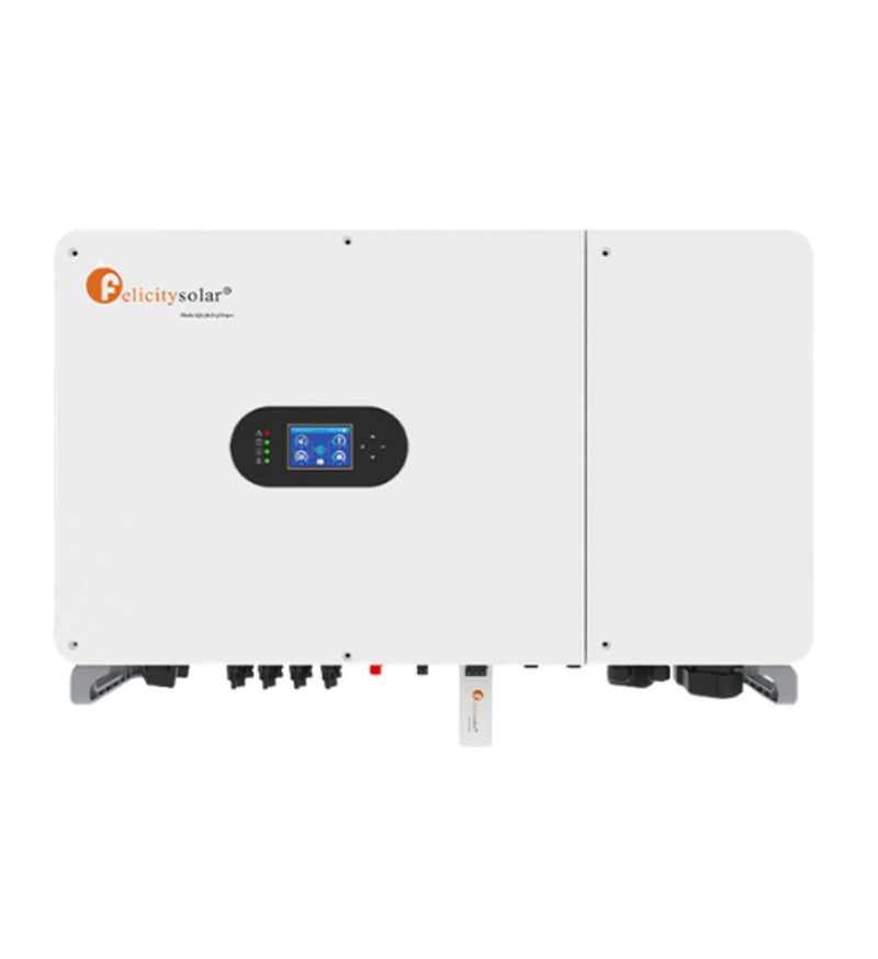 Felicity 50KW 3-phase hybrid inverter with high voltage, model T-REX-50KHP3G01, from MacSell Solar Outlet.