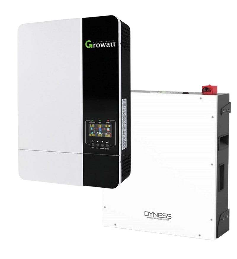 Growatt 5Kwh Solar Inverter and Battery Combo Dyness 51.2V 5.12 KWH Lithium Battery + 6 X 455W Candian Solar Panels - MacSell Solar Outlet