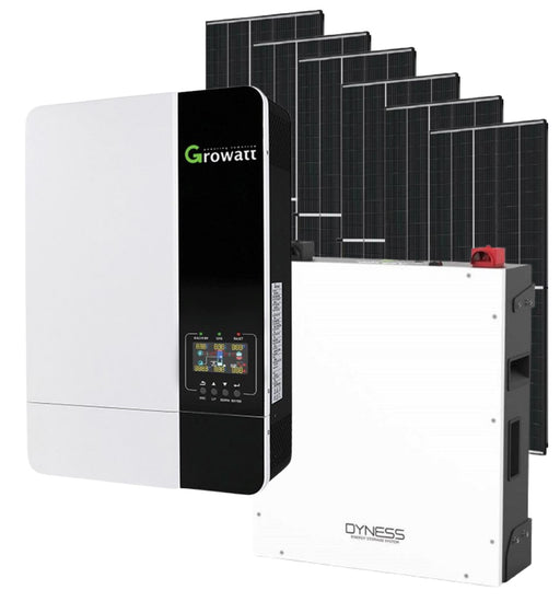 Growatt 5Kwh Solar Inverter and Battery Combo Dyness 51.2V 5.12 KWH Lithium Battery + 6 X 455W Candian Solar Panels - MacSell Solar Outlet