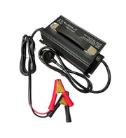 MacSell Solar Lithium Battery Charger M1200 for 48V batteries, 20A charging current, shown with connection ports and display panel.