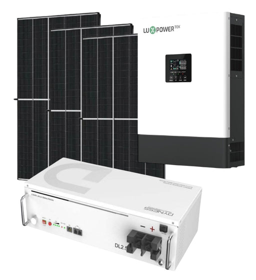 Luxpower 3600w Hybrid Inverter and Battery Dyness 24V 100Ah 2.56kWh Lithium Battery Plus 3 X 455w Canadian Solar Panels - MacSell Solar Outlet