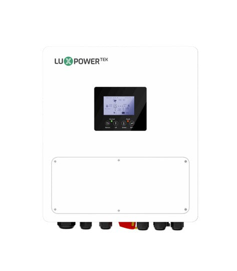 Luxpower 6.5K Solar Inverter SNA-EU ECO Hybrid 48V from MacSell Solar Outlet, featuring a sleek design and digital display.