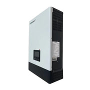 Luxpower 5KVA solar inverter with Dyness 5.12kW lithium battery and six 460W solar panels, installed outdoors.