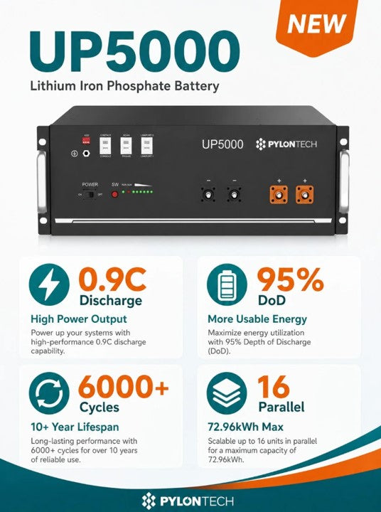 Pylontech UP5000 4.8kWh Li-Ion Solar Battery 48V