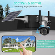 Full HD solar CCTV dual camera with 4G connectivity, weatherproof IP65 design by MacSell Solar Outlet.