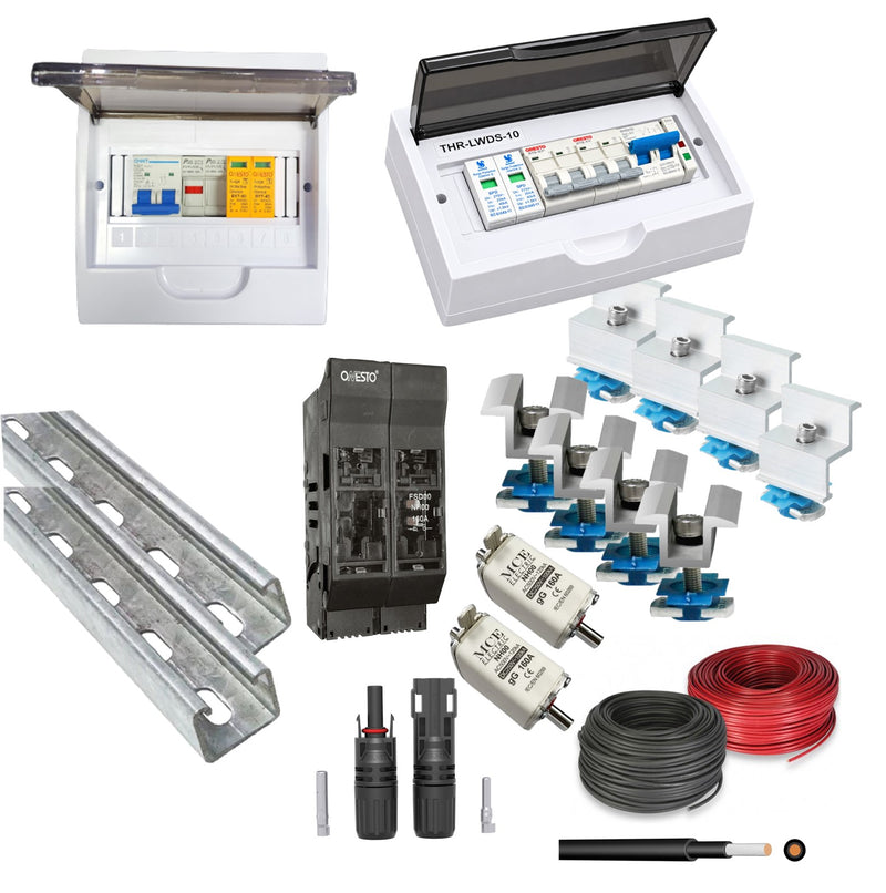 Solar Installation Kit for 3 Solar Panels, Inverter and Battery 3-4 KW